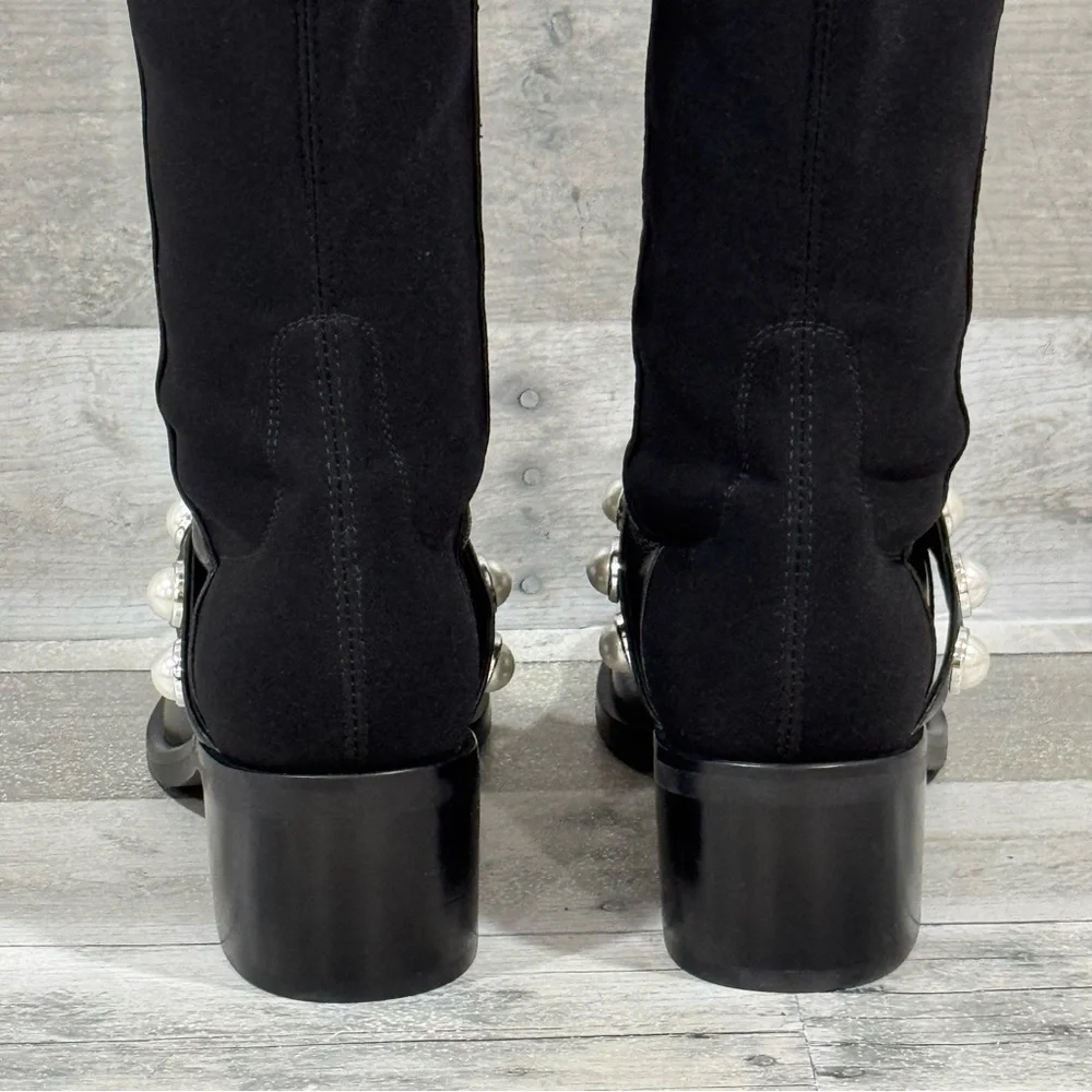 STUART WEITZMAN Portia Studded Over Knee Boots - Black - Size - 7.5B